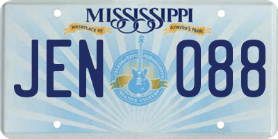 MS license plate JEN088