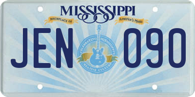 MS license plate JEN090