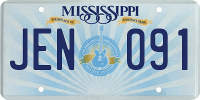 MS license plate JEN091