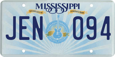 MS license plate JEN094