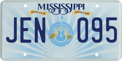 MS license plate JEN095