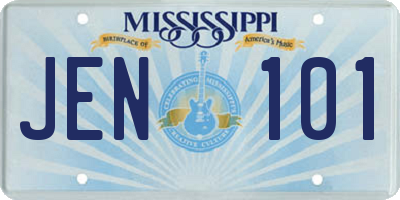 MS license plate JEN101