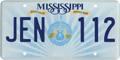 MS license plate JEN112