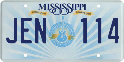 MS license plate JEN114