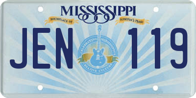 MS license plate JEN119