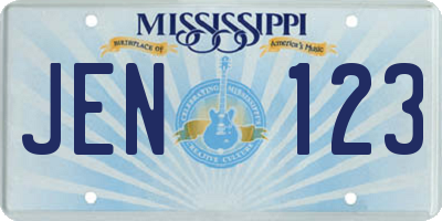 MS license plate JEN123