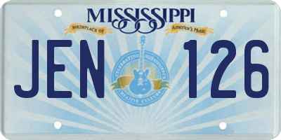 MS license plate JEN126