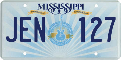 MS license plate JEN127