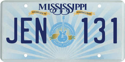 MS license plate JEN131