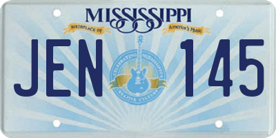 MS license plate JEN145