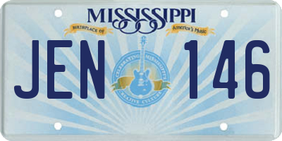 MS license plate JEN146