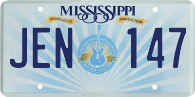 MS license plate JEN147