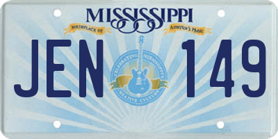 MS license plate JEN149