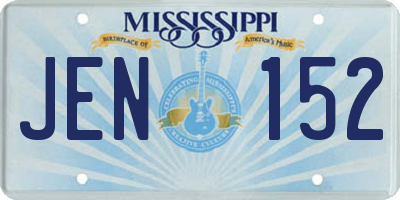 MS license plate JEN152
