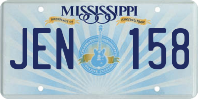 MS license plate JEN158