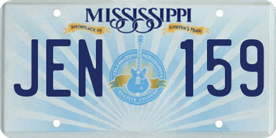 MS license plate JEN159
