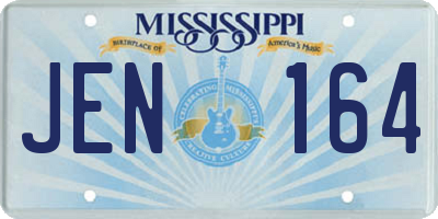 MS license plate JEN164