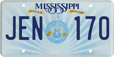 MS license plate JEN170