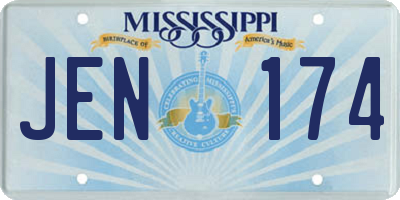 MS license plate JEN174