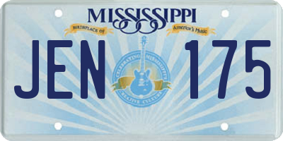 MS license plate JEN175