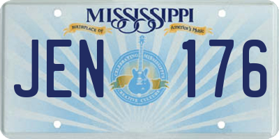 MS license plate JEN176