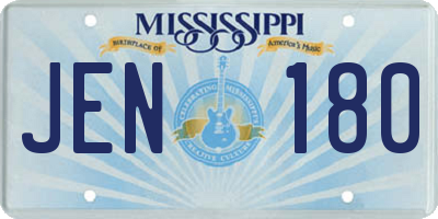 MS license plate JEN180