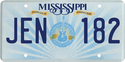 MS license plate JEN182
