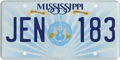 MS license plate JEN183