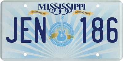 MS license plate JEN186
