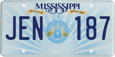 MS license plate JEN187