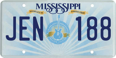 MS license plate JEN188