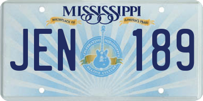 MS license plate JEN189