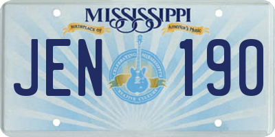 MS license plate JEN190