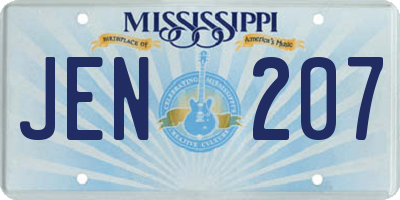 MS license plate JEN207