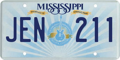 MS license plate JEN211