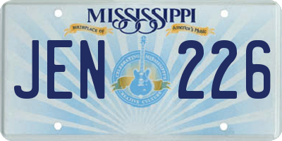 MS license plate JEN226