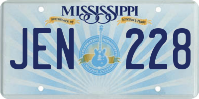 MS license plate JEN228