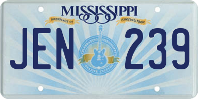 MS license plate JEN239