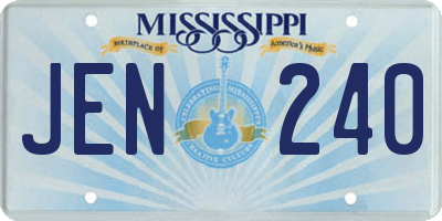 MS license plate JEN240