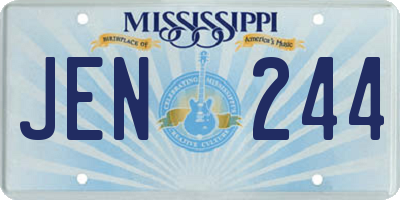 MS license plate JEN244