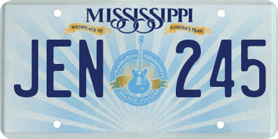 MS license plate JEN245