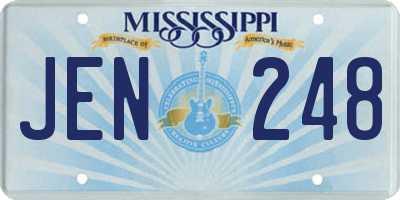 MS license plate JEN248