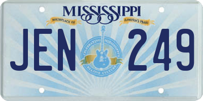 MS license plate JEN249