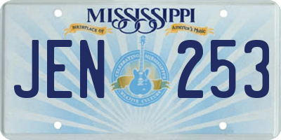 MS license plate JEN253