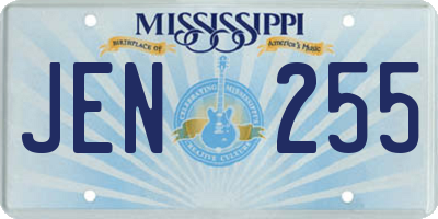 MS license plate JEN255