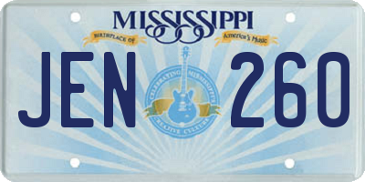 MS license plate JEN260