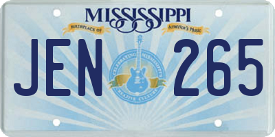 MS license plate JEN265