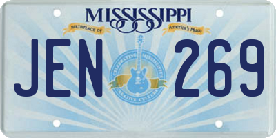 MS license plate JEN269