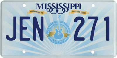 MS license plate JEN271