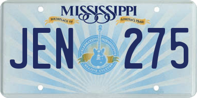 MS license plate JEN275